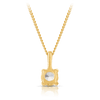 White Topaz Round Pendant in 9ct Yellow Gold - Wallace Bishop