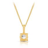 White Topaz Round Pendant in 9ct Yellow Gold - Wallace Bishop