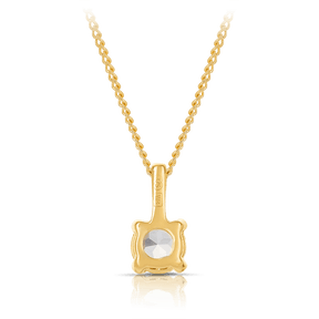 White Topaz Round Pendant in 9ct Yellow Gold - Wallace Bishop