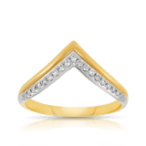 Wishbone Diamond Ring in 9ct Yellow Gold - Wallace Bishop