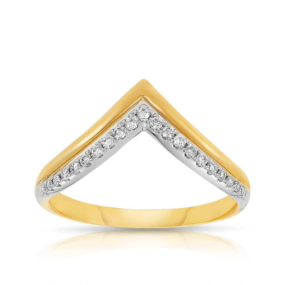 Wishbone Diamond Ring in 9ct Yellow Gold - Wallace Bishop