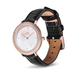 Daniel Wellington Crystalline Bezel Black Croc Rose Gold Watch