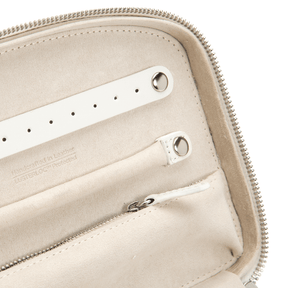 WOLF Blossom White Leather Flower Travel Case - Wallace Bishop