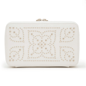 WOLF Marrakesh White Leather & Cream Zip Case - Wallace Bishop