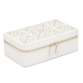 WOLF Marrakesh White Leather & Cream Zip Case - Wallace Bishop