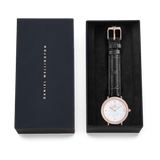Daniel Wellington Crystalline Bezel Black Croc Rose Gold Watch