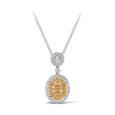 Yellow Diamond Pendant Necklace in 18ct Yellow and White Gold - Wallace Bishop