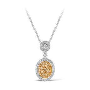 Yellow Diamond Pendant Necklace in 18ct Yellow and White Gold - Wallace Bishop
