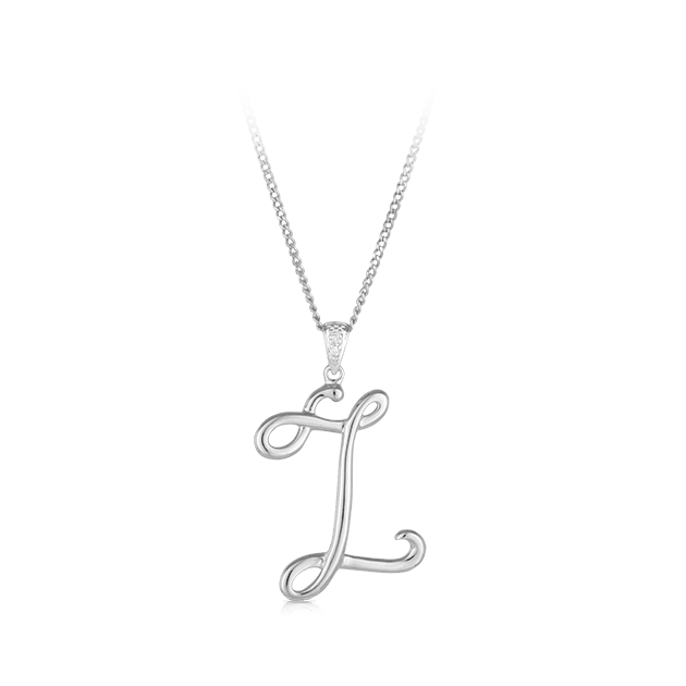 'Z' Initial Diamond Pendant in Sterling Silver - Wallace Bishop