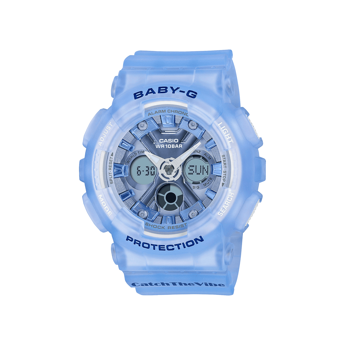 Casio Women's Baby-G Resin Analogue Digital Sport Watch Blue Dial BA130CV-2A - Wallace Bishop