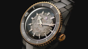 Rado Captain Cook Men's 43mm High-Tech Ceramic Rose Gold & Black Skeleton Automatic Watch R32127162