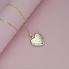 0.25 TDW Heart Pendant Necklace 9ct Yellow Gold