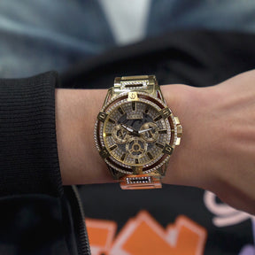 Guess Men's 48mm Gold PVD Quartz Watch GW0497G2