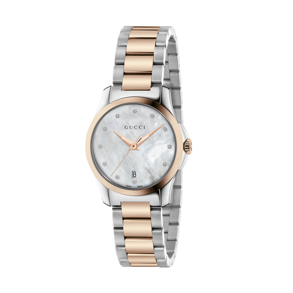 Gucci G-Timeless Two-Tone Quartz Watch Mother-Of-Pearl Diamond Dial - Wallace Bishop