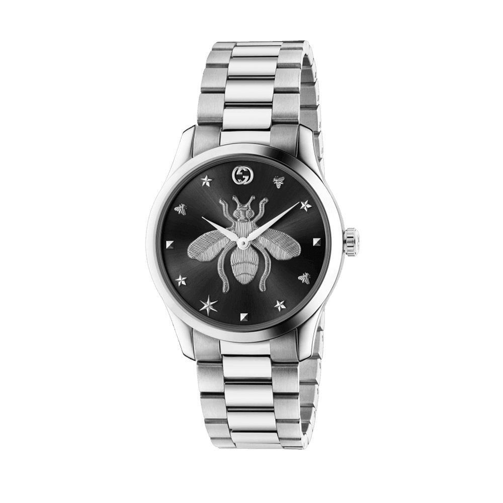 Gucci Unisex G-Timeless Stainless Steel Quartz Dress Watch Black Dial - Wallace Bishop