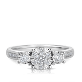 0.50ct TW Diamond Trilogy Engagement Ring in 9ct White Gold - Wallace Bishop