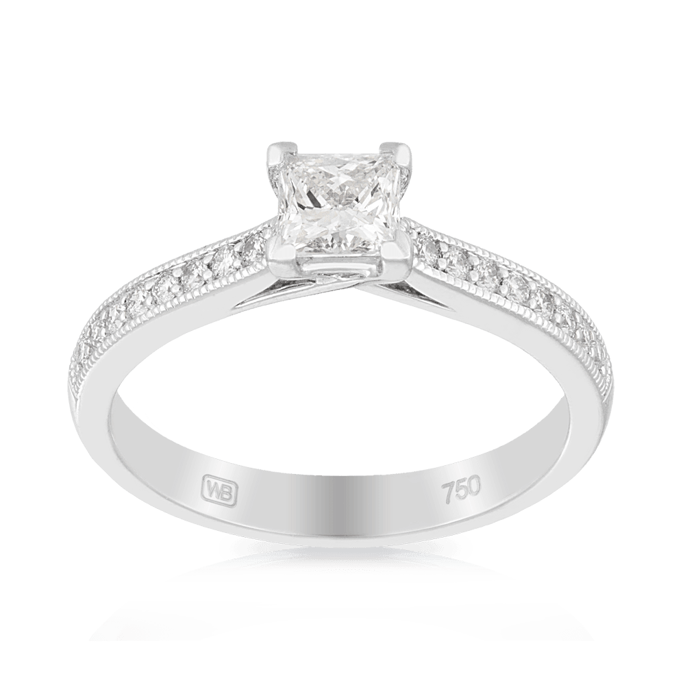 Princess Cut Diamond Solitaire Engagement Ring in 18ct White Gold - Wallace Bishop