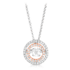 Round Brilliant Cut Diamond Pendant in 9ct White and Rose Gold - Wallace Bishop
