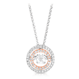 Round Brilliant Cut Diamond Pendant in 9ct White and Rose Gold - Wallace Bishop