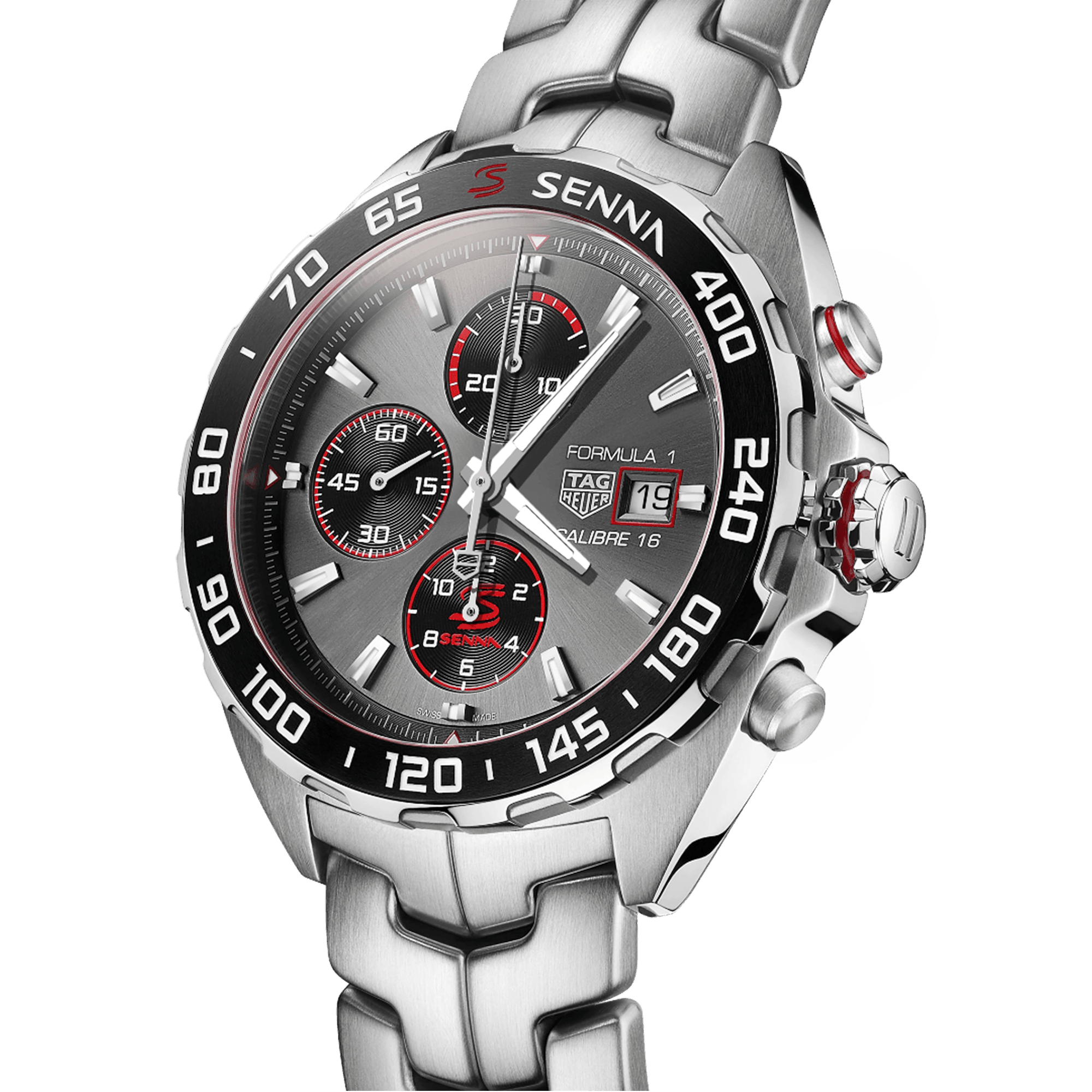 TAG Heuer Formula 1 X SENNA Special Edition Men's 44mm Stainless Steel Cal.16 Automatic Chronograph Watch CAZ201D.BA0633 - Wallace Bishop