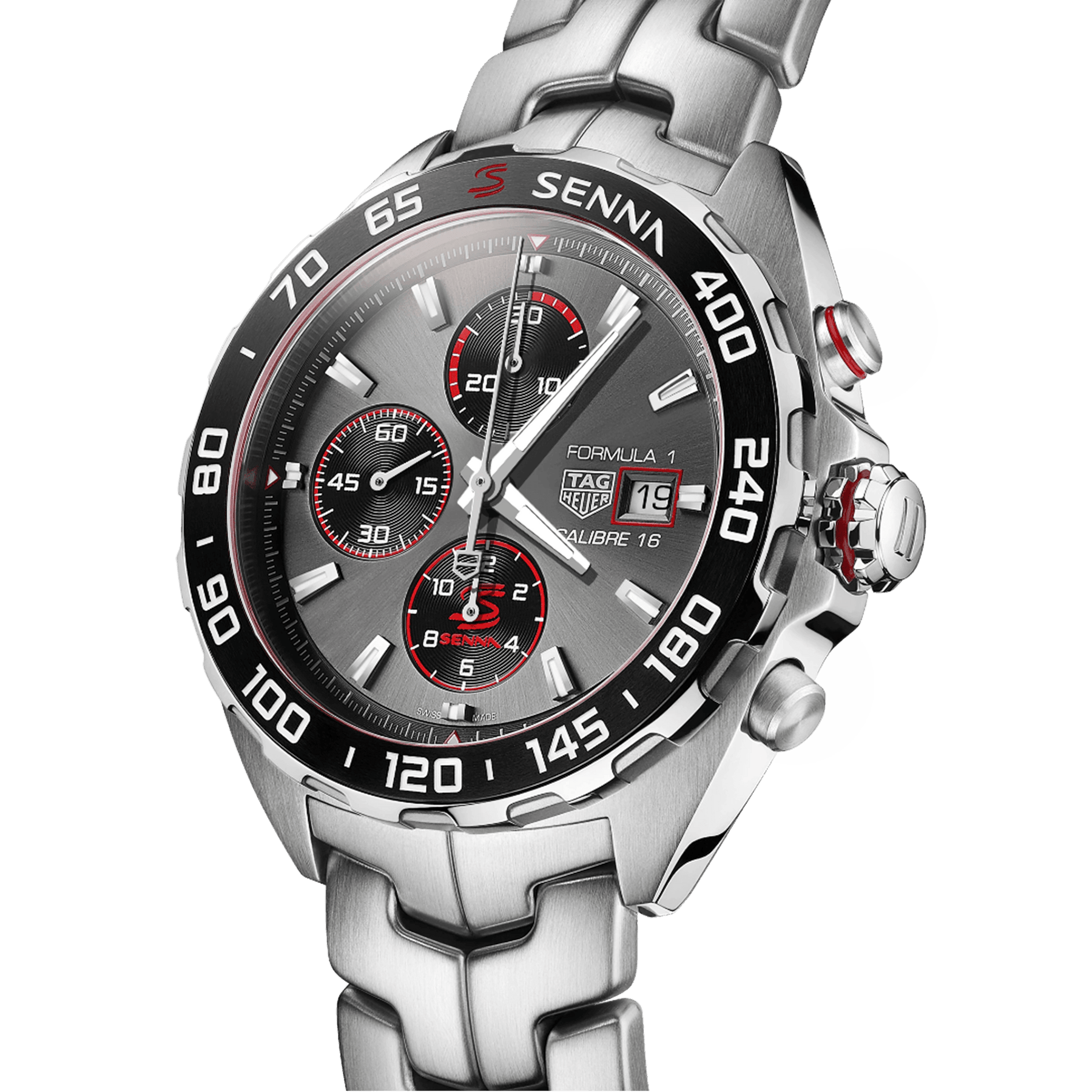 TAG Heuer Formula 1 X SENNA Special Edition Men's 44mm Stainless Steel Cal.16 Automatic Chronograph Watch CAZ201D.BA0633 - Wallace Bishop