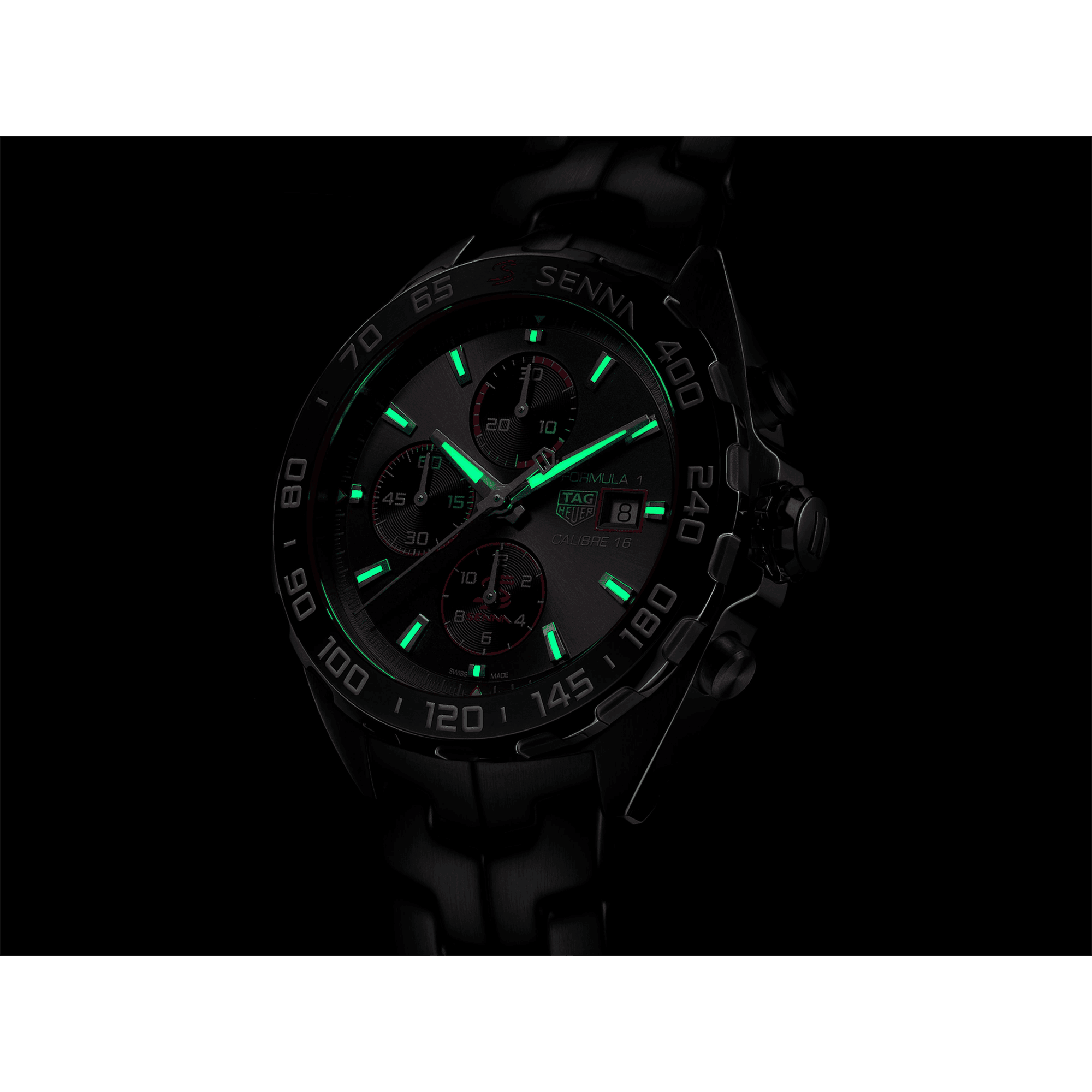 TAG Heuer Formula 1 X SENNA Special Edition Men's 44mm Stainless Steel Cal.16 Automatic Chronograph Watch CAZ201D.BA0633 - Wallace Bishop