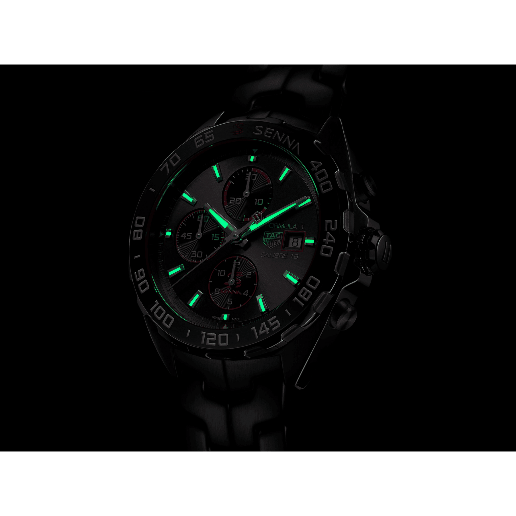 TAG Heuer Formula 1 X SENNA Special Edition Men's 44mm Stainless Steel Cal.16 Automatic Chronograph Watch CAZ201D.BA0633 - Wallace Bishop