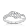 Twist Claw & Grain Diamond Engagement Ring in 9ct White Gold Ring TDW0.5ct - Wallace Bishop