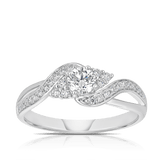 Twist Claw & Grain Diamond Engagement Ring in 9ct White Gold Ring TDW0.5ct - Wallace Bishop