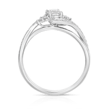 Twist Claw & Grain Diamond Engagement Ring in 9ct White Gold Ring TDW0.5ct - Wallace Bishop
